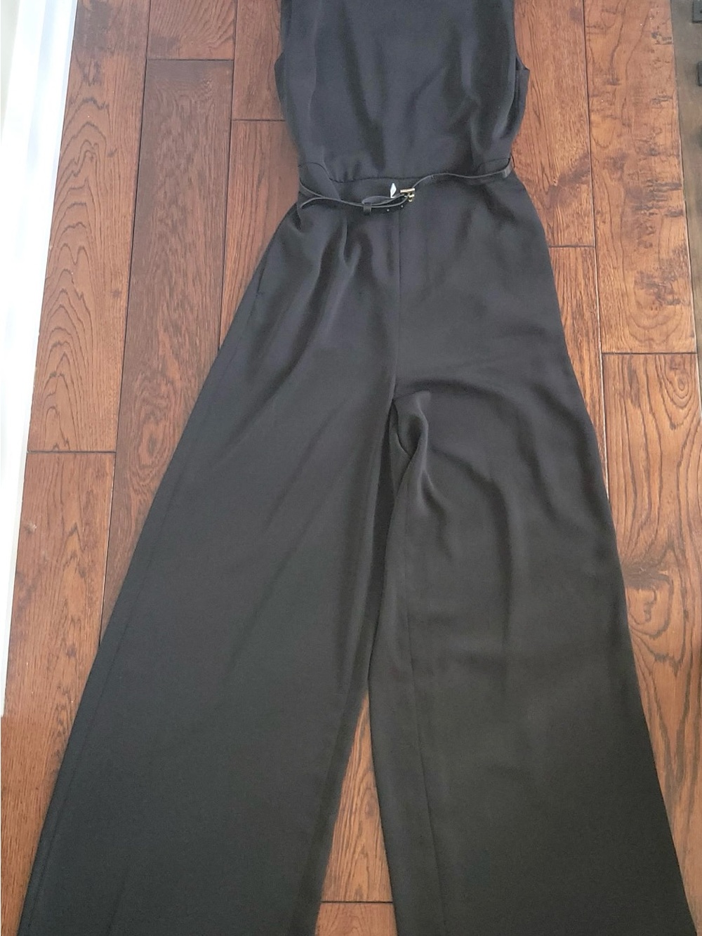 RW&Co Women’s Black Wide-Leg Jumpsuit with Belt